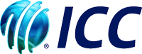 The International Cricket Council (ICC) logo features a stylised blue and teal globe formed by curved streaks beside the dark blue letters "ICC"