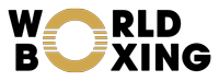 Logo of World Boxing. The word “WORLD” appears in bold black letters, with the “O” formed by a golden ring encircled with three horizontal white lines. Below it, the word “BOXING” continues in the same bold black font.