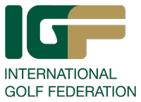 The International Golf Federation logo features a stylised green and gold "IGF" monogram above the words "International Golf Federation" in green capital letters.